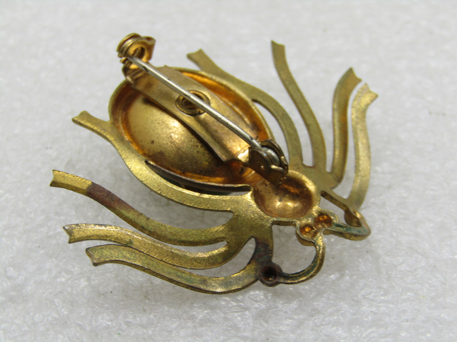 Vintage Jadeite Spider Brooch, 1950's-1960's - 4
