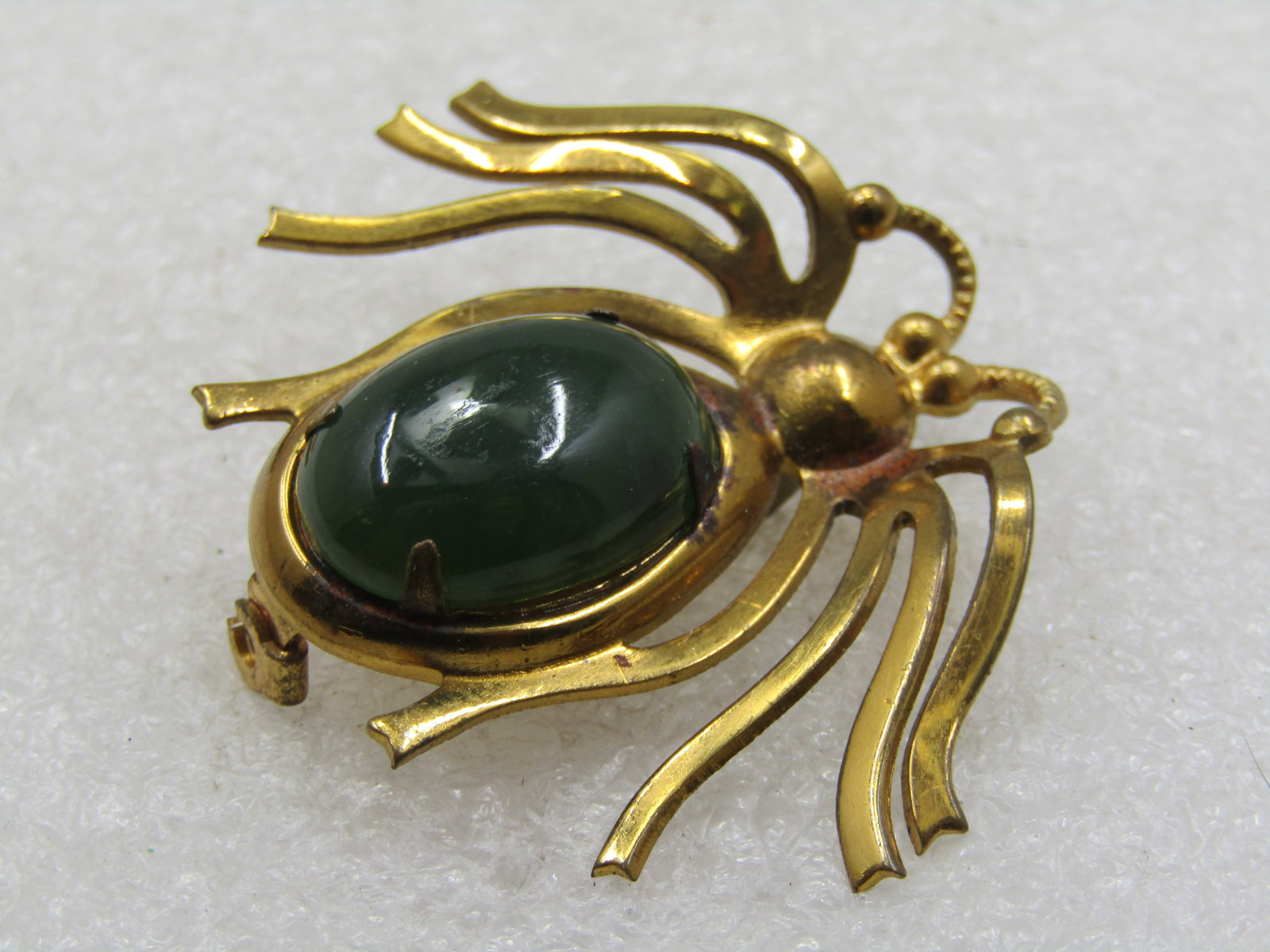 Vintage Jadeite Spider Brooch, 1950's-1960's - 5