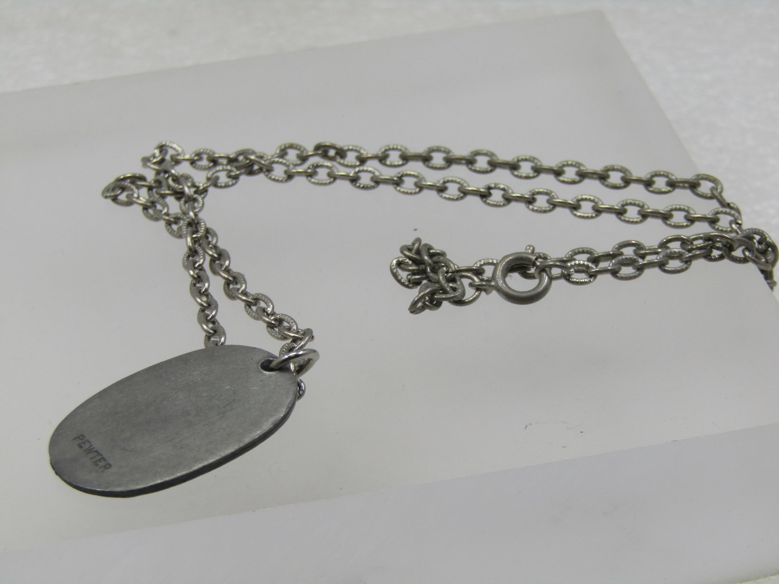 Vintage Pewter Double Dove Necklace, 18" - 7