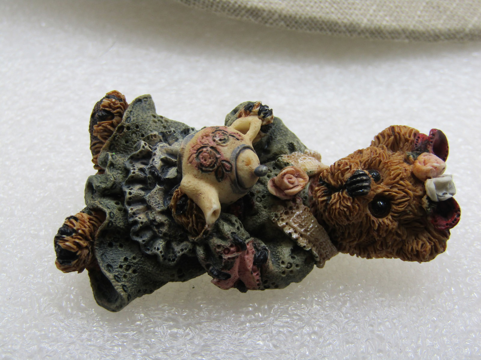 Boyd's Bear Tea Server Brooch, 2.25", Painted - 4