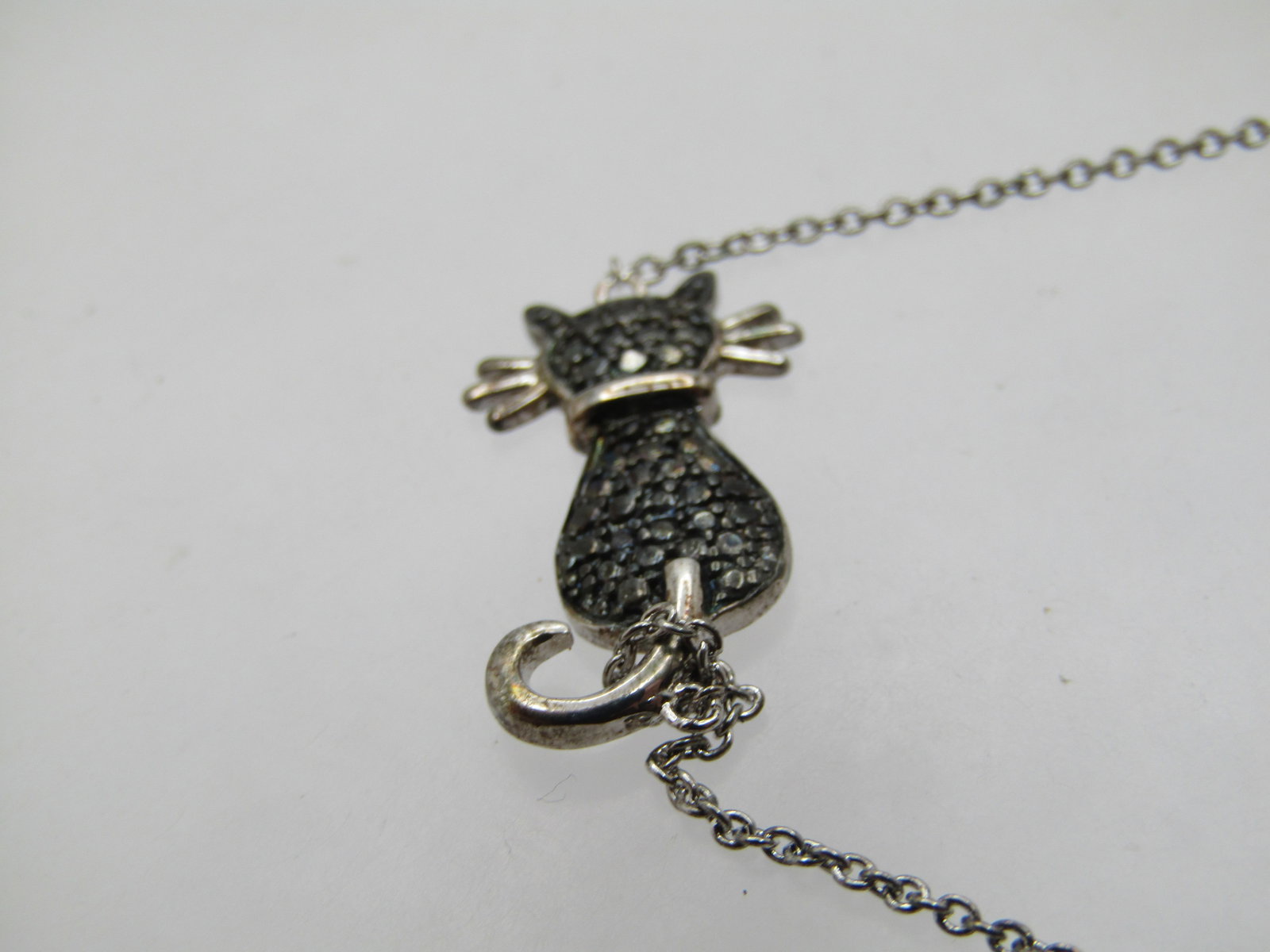 Vintage Dolce Giovanna Cat Bracelet, Black Diamond Accent, 7.25" In Box, 1990's - 5