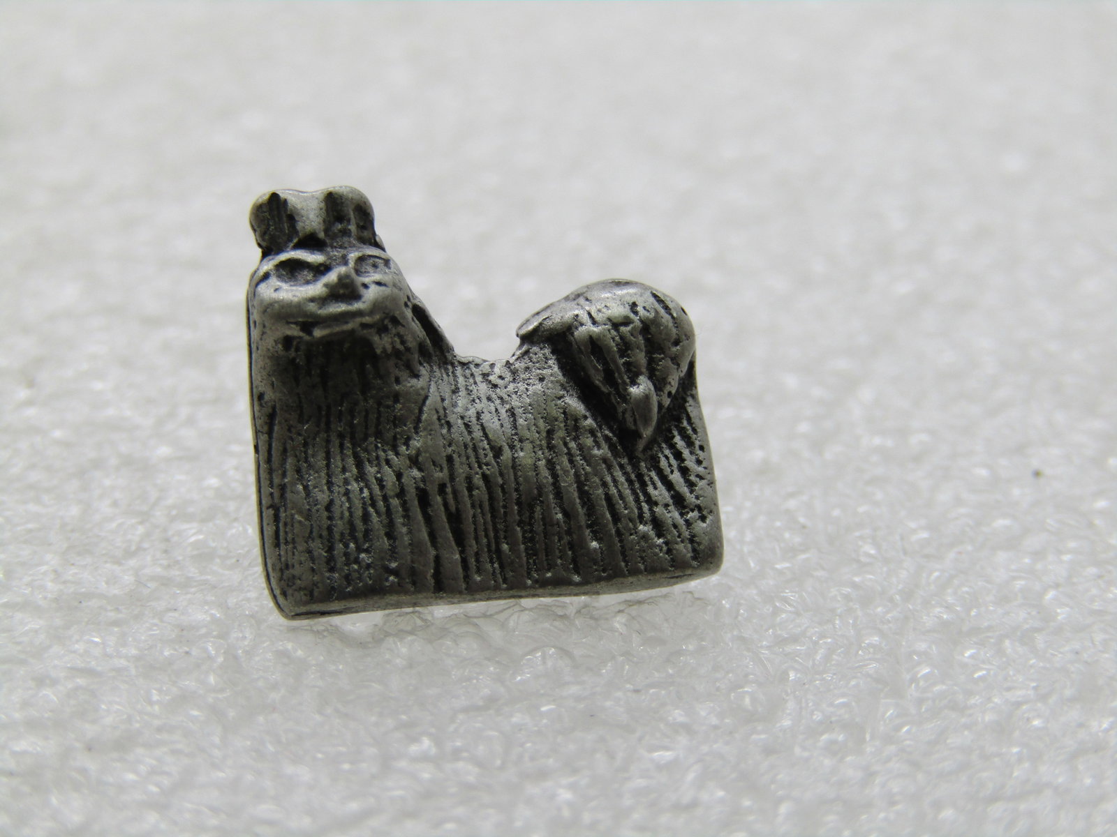 Vintage Pewter Lhasa Apso Dog Tack Pin, 1980's: Vintage Pewter Lhasa Apso Dog Tack Pin, 1980's. Slightly over 1/2" tall and wide. Very good condition. (INV.W.?.3 SS3701 J LD 2/18/21) Reserve: $20.00 Shipping:Domestic: Flat-rate of $6.00 to