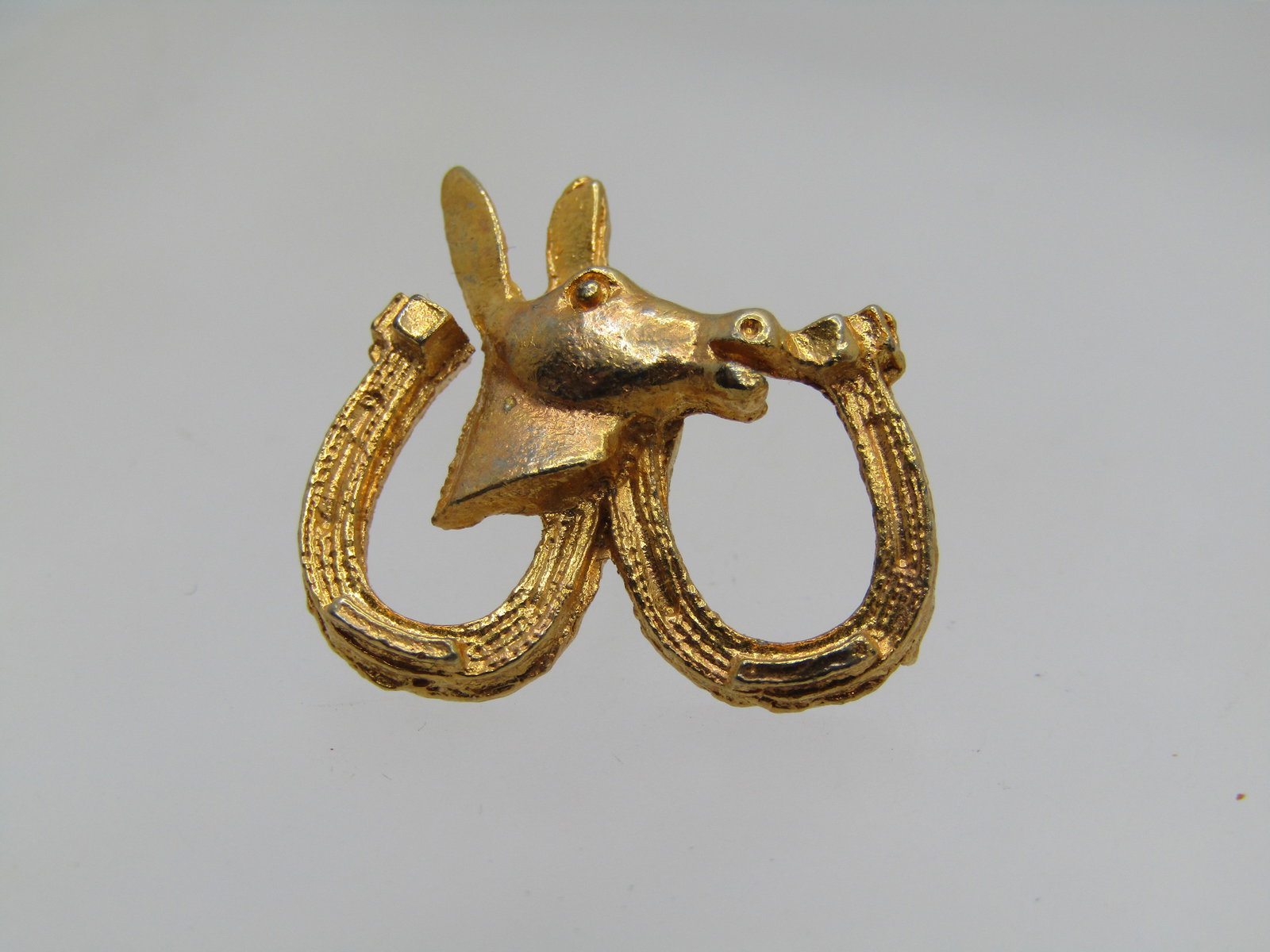 Vintage Horseshoe & Donkey Tack Pin, 1960's-1970's, Political - 2