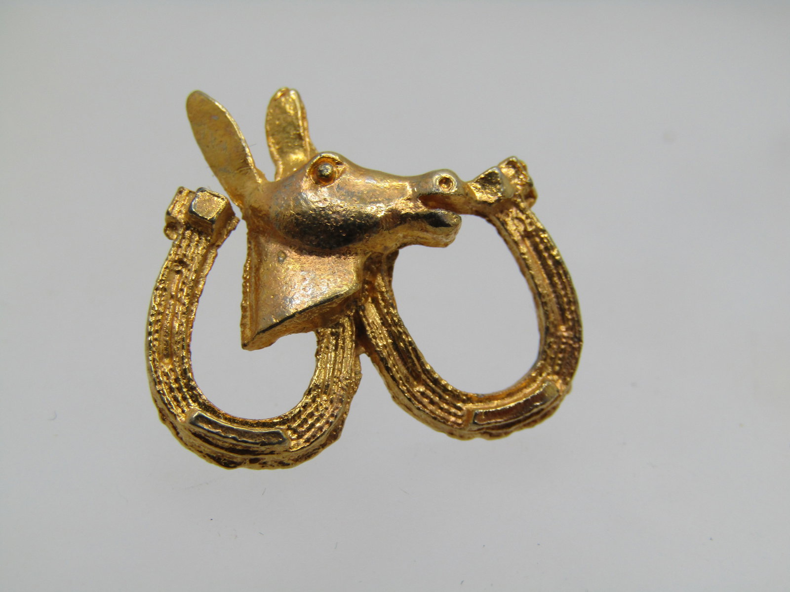 Vintage Horseshoe & Donkey Tack Pin, 1960's-1970's, Political - 3