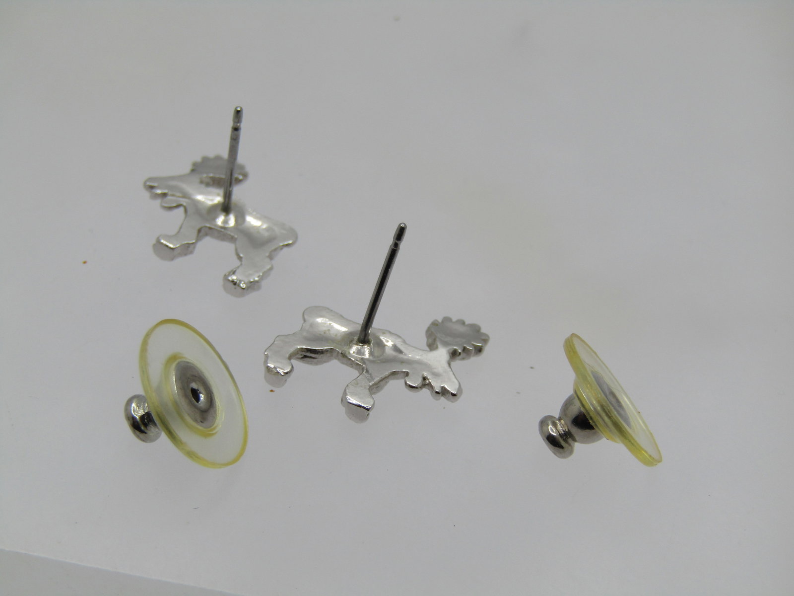 Silver Tone Moose Earrings, Pierced, 1980's-1990's - 4