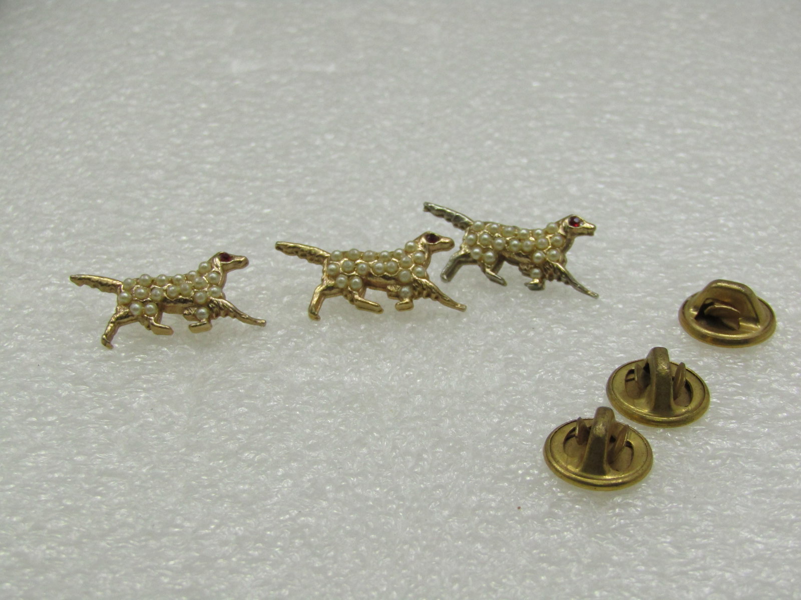 Vintage Faux Pearl Spaniel Dog Scatter Pins, 1950's-1960's (1 of 5)