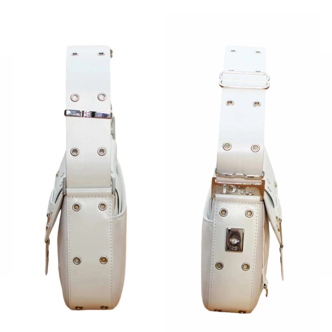 Christian Dior white calfskin street chic columbus ave handbag shoulder bag - 5