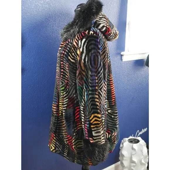 Amazing Sheared & Long hair Beaver Fur Coat Jacket W/ Hood - 2