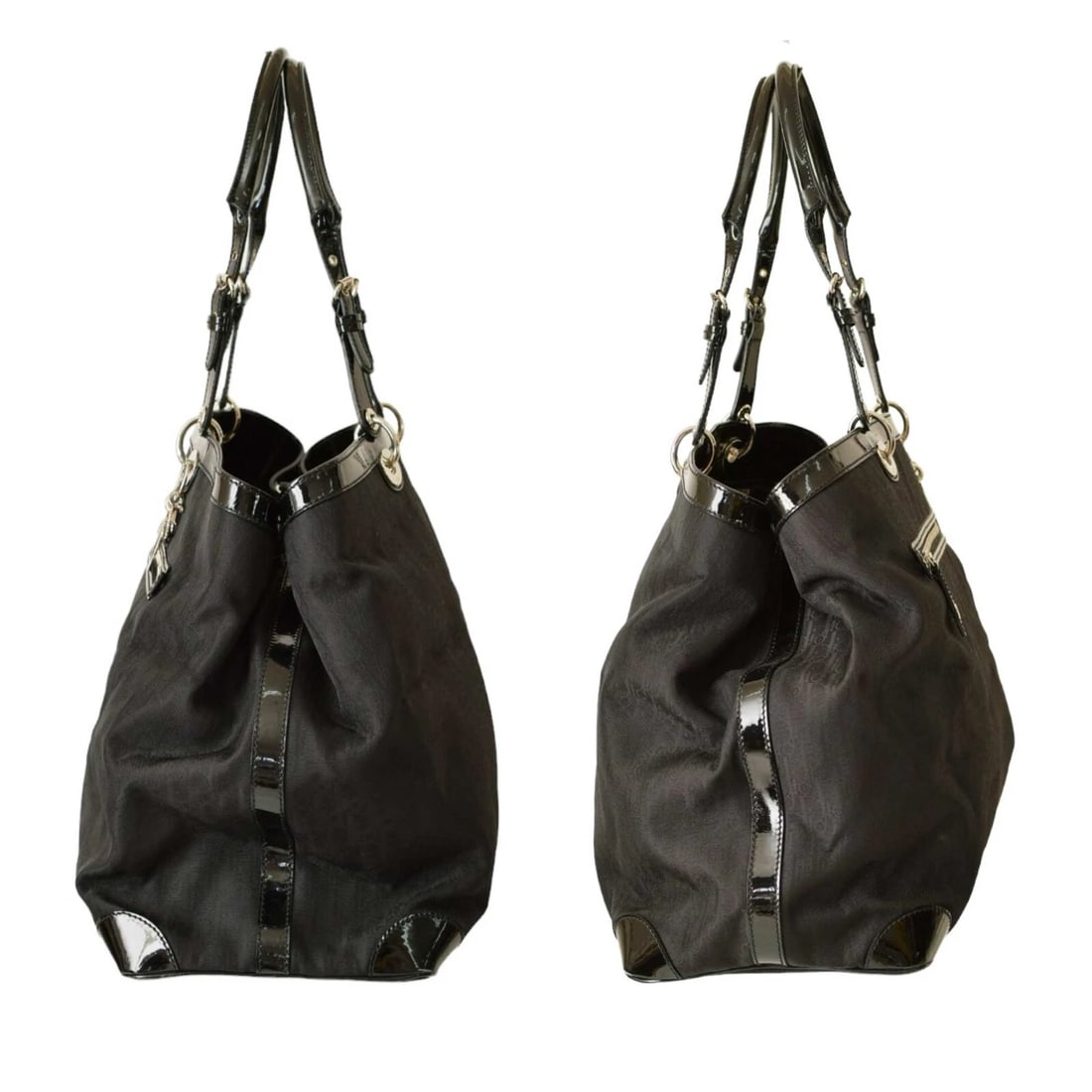 Christian Dior Oblique Jacquard & Black Patent Leather Tote Weekender Overnight - 3