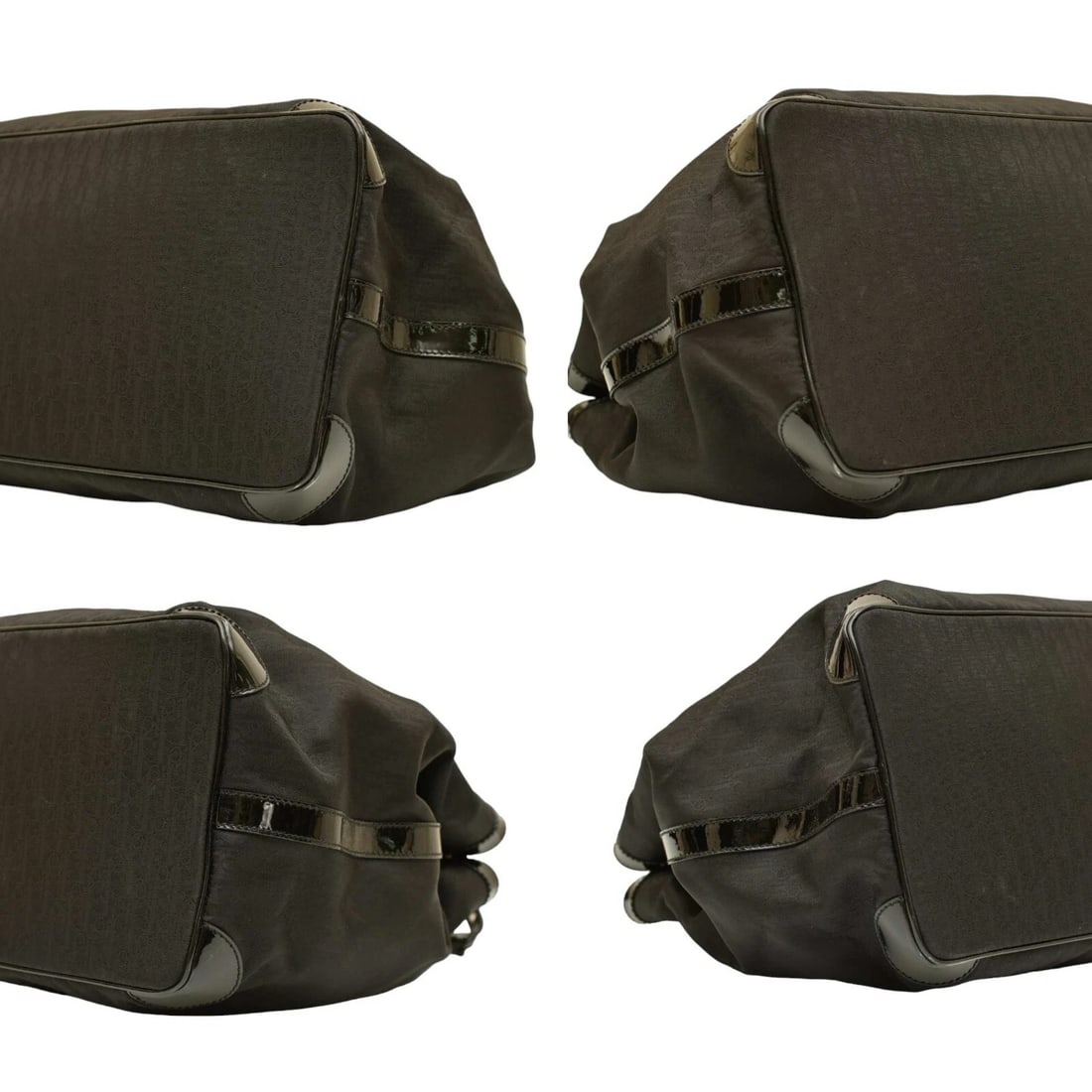 Christian Dior Oblique Jacquard & Black Patent Leather Tote Weekender Overnight - 5