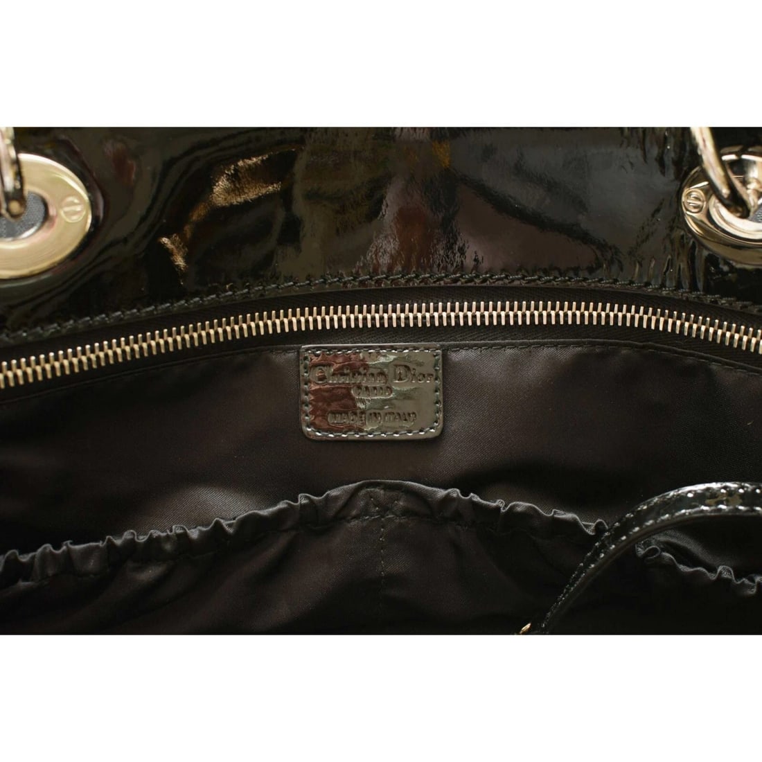 Christian Dior Oblique Jacquard & Black Patent Leather Tote Weekender Overnight - 6