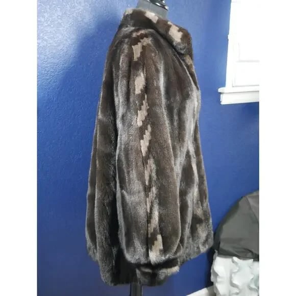 Stunning Black & Blue Iris Gray Mink Fur Coat Jacket Unisex Men or Women - 5