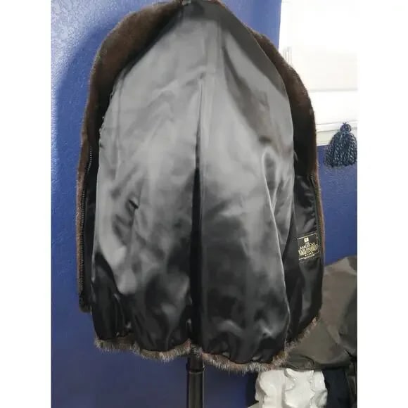 Stunning Black & Blue Iris Gray Mink Fur Coat Jacket Unisex Men or Women - 6