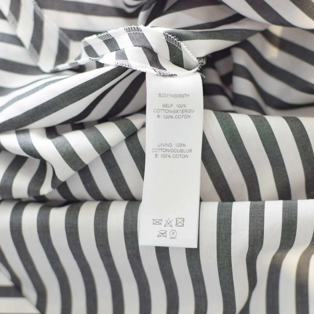 Carolina Herrera Gray & White Stripes Cotton Corset Midi Dress size 8 - 4