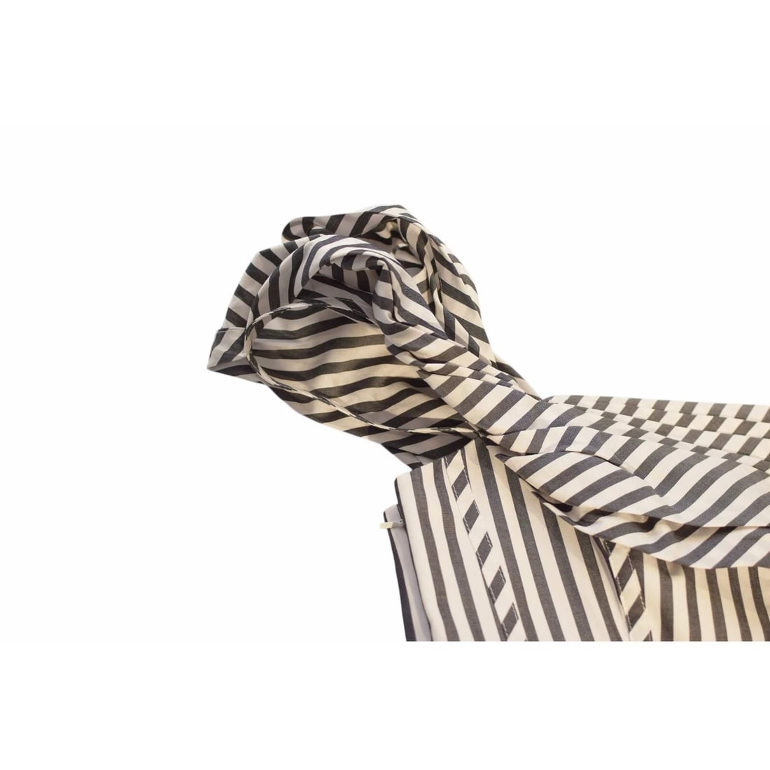 Carolina Herrera Gray & White Stripes Cotton Corset Midi Dress size 8 - 5