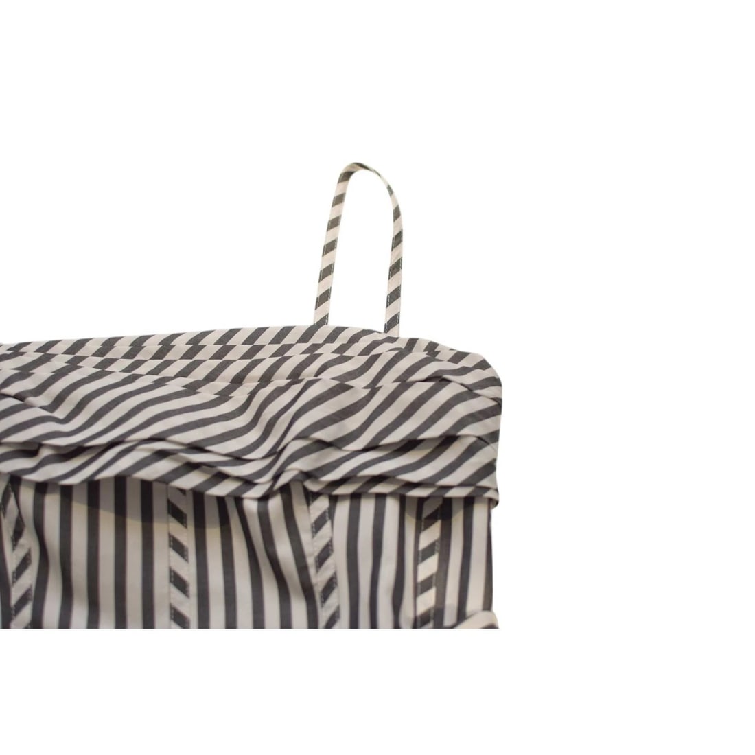 Carolina Herrera Gray & White Stripes Cotton Corset Midi Dress size 8 - 6