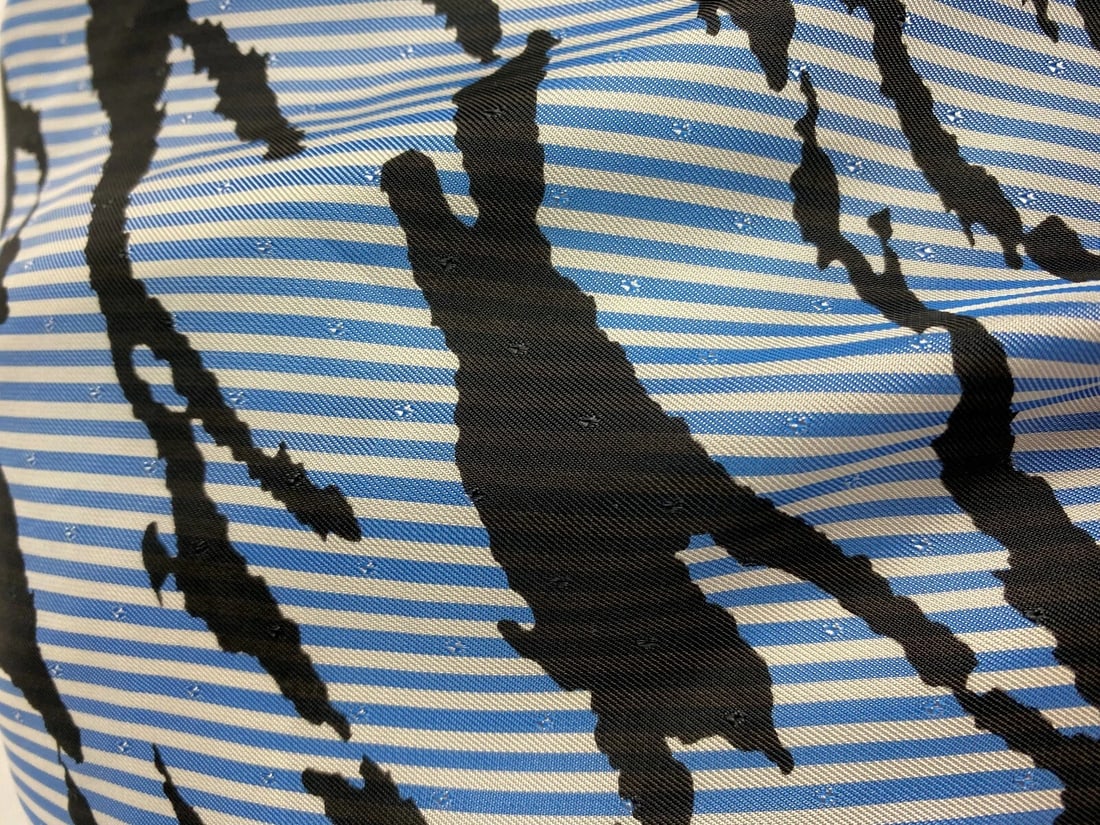 Sacai Luck Light Blue Zebra Striped Bomber Jacket Size 2 - 10