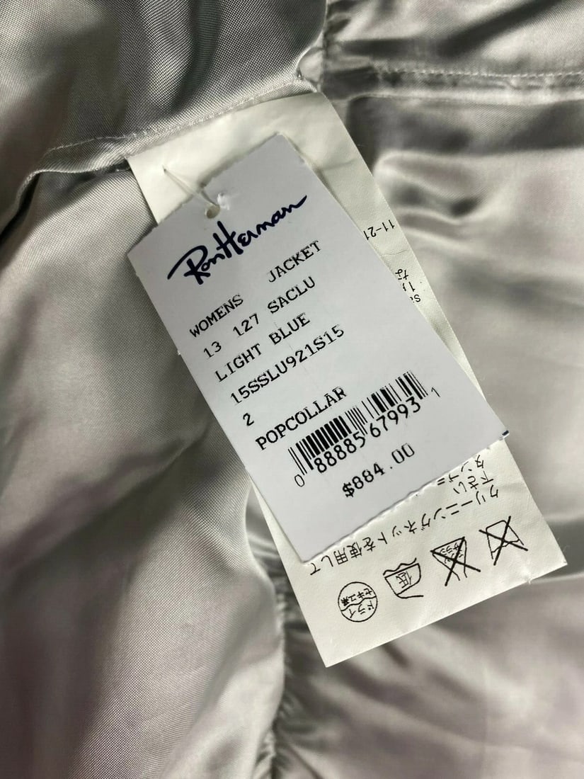 Sacai Luck Light Blue Zebra Striped Bomber Jacket Size 2 - 7