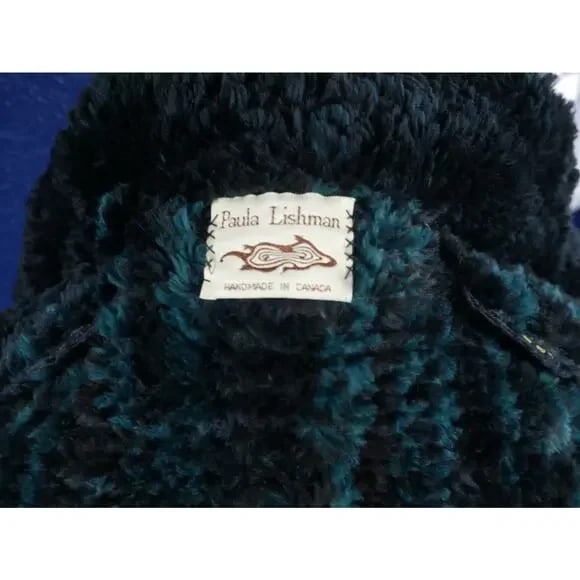 Gorgeous Paula Lishman Knitted Sheared Beaver Fur Swing Coat Jacket Teal Black - 7