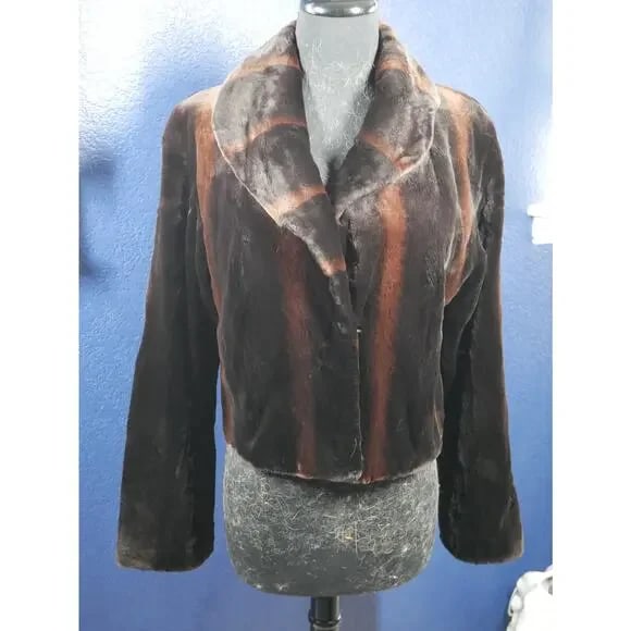 Designer Louis Feraud Sheared Female Mink Fur Cropped Bolero Coat Jacket (1 of 9)