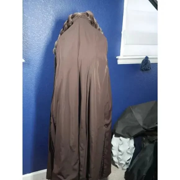 Stunning Sheared Female Mink & Chinchilla 52" Full Length Fur Coat Jacket - 7