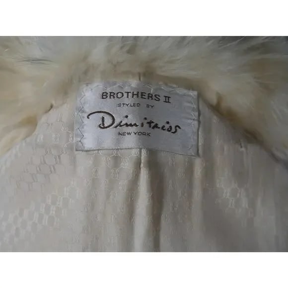 Amazing RARE Bleached Finnish Raccoon & Pearl Fox Fur Coat Jacket Unisex! - 11