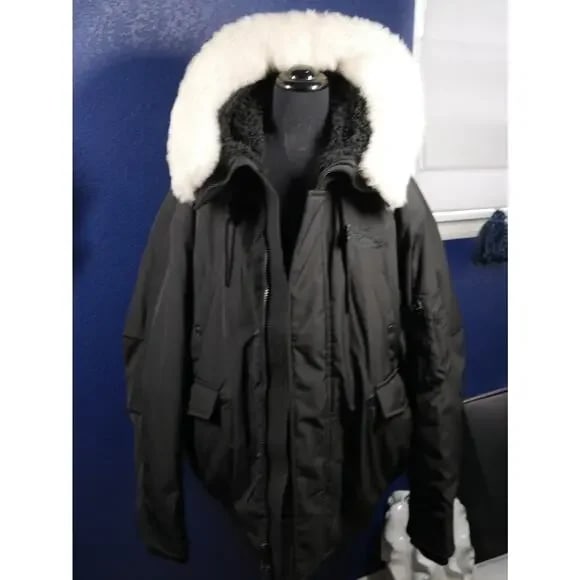 NWT COACH Mens Parka Shearling Fur Coat Jacket $998 XXL 2XL: Here is a brand new with tags attached $998 Coach Mens Parka. it is black in color, has a faux fur lining & Shearling fur trim hood that is removable. Perfect brand new with tags. Heavy warm coat! Men