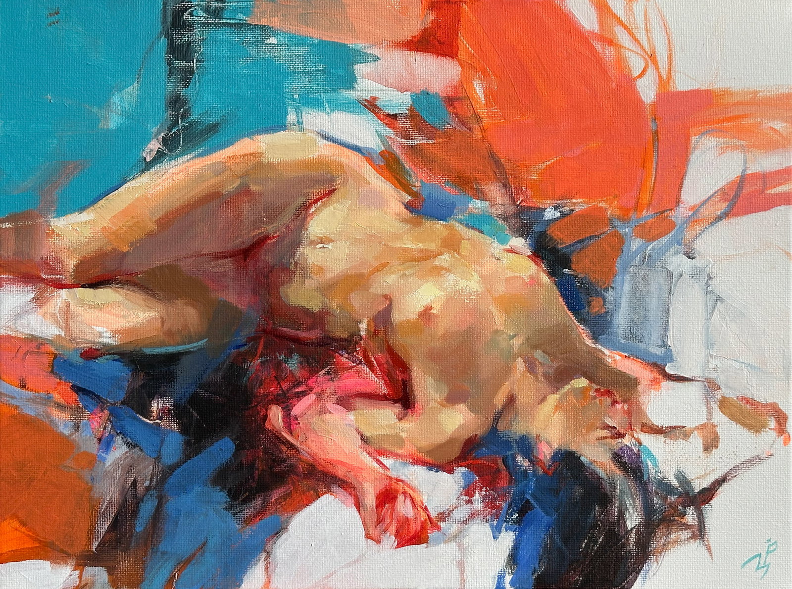 Oil portrait painting Figure Ivan T.: Title: Oil portrait painting Figure Ivan T. Description: 2IT Painter: Ivan T. Size: 30x40 cm/11.81x15.74 inches Components: oil, acrylic, canvas Original painting from our collection ERA: 2024 Short i