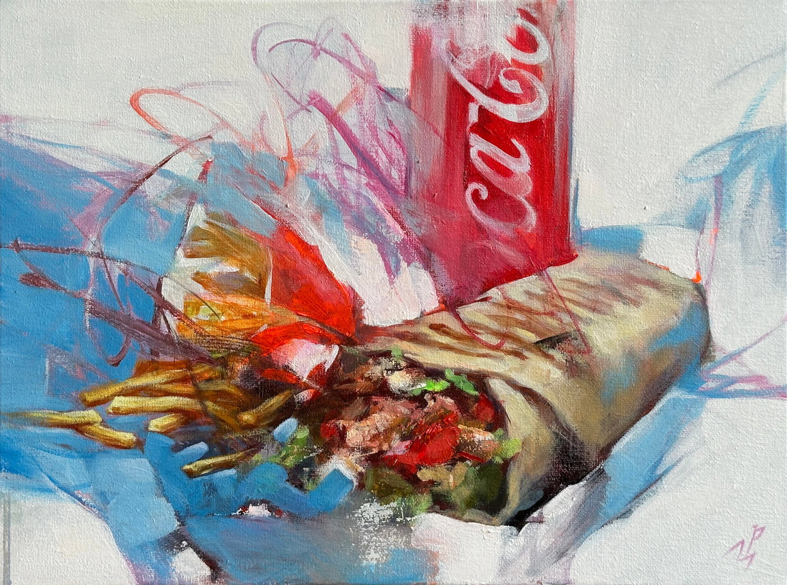 Oil still life painting Supper Ivan T.: Title: Oil still life painting Supper Ivan T. Description: 4IT Painter: Ivan T. Size: 30x40 cm/11.81x15.74 inches Components: oil, acrylic, canvas Original painting from our collection ERA: 2024 Short