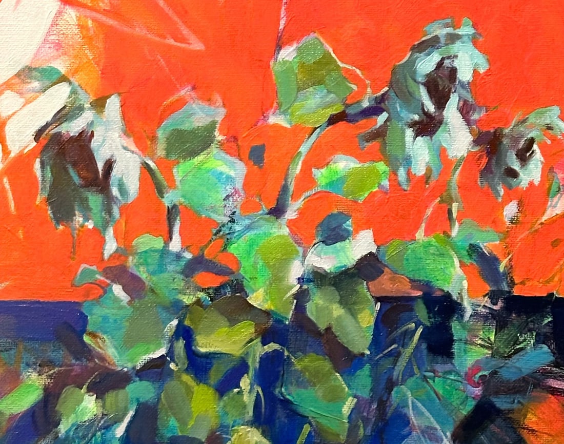 Oil still life painting Sunflowers Ivan T. - 9