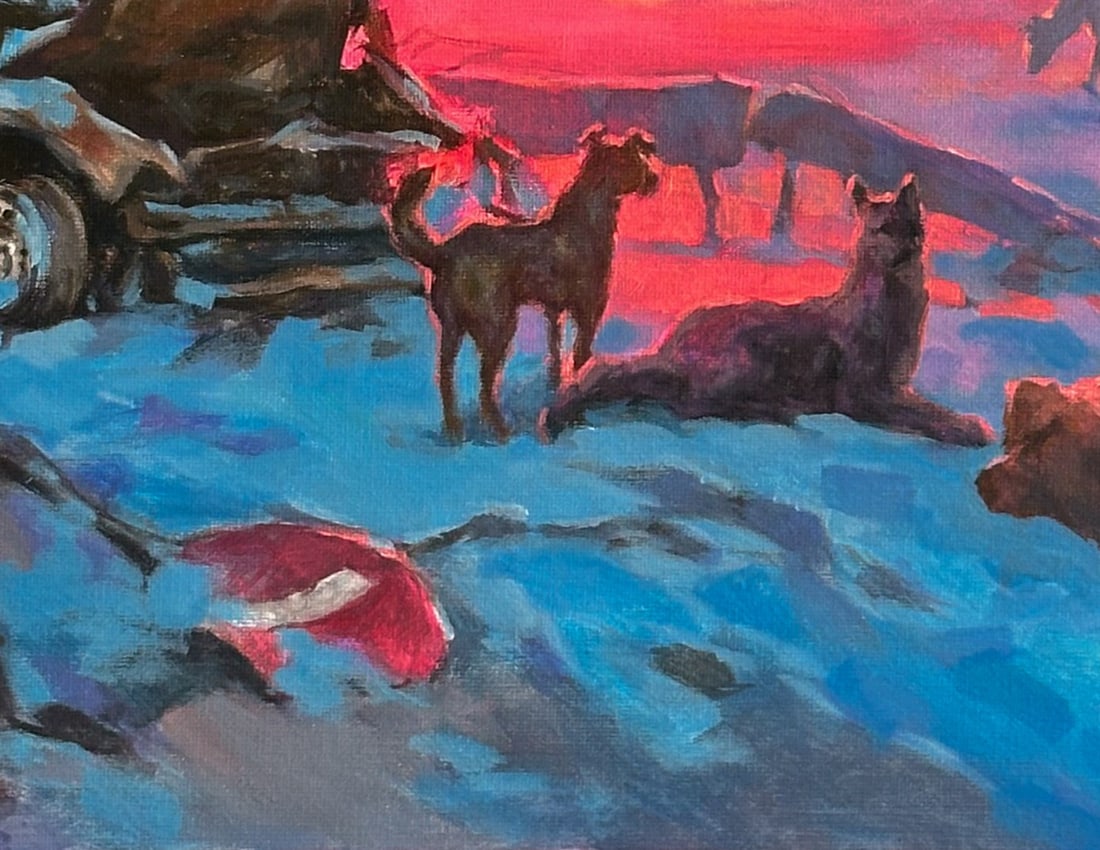 Oil landscape painting Outside Ivan T. - 8