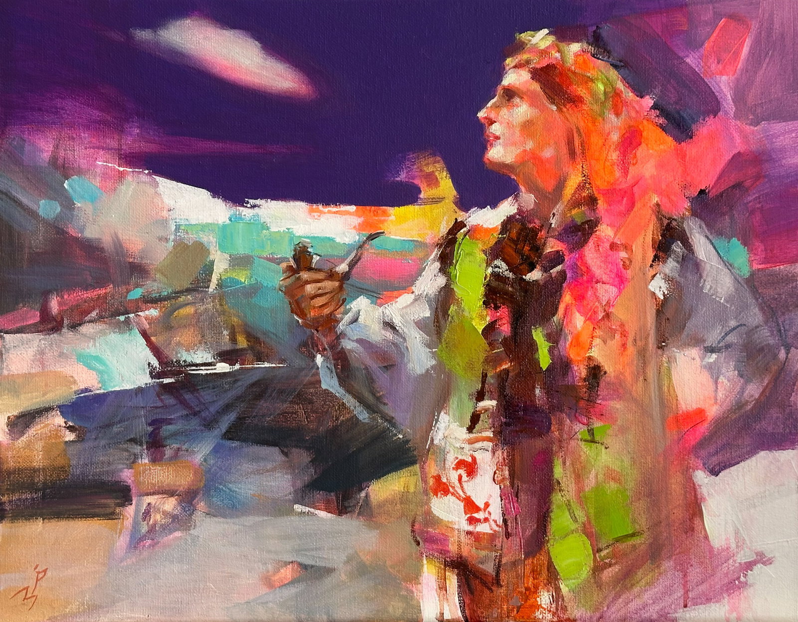 Oil genre painting Woman with a doll Ivan T.: Title: Oil genre painting Woman with a doll Ivan T. Description: 9IT Painter: Ivan T. Size: 35x45 cm/13.78x17.71 inches Components: oil, acrylic, canvas Original painting from our collection ERA: 2024