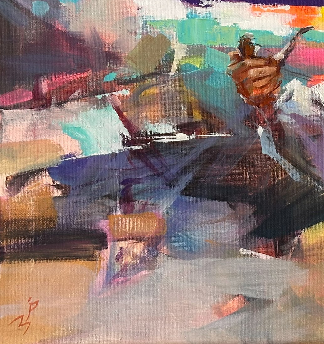 Oil genre painting Woman with a doll Ivan T. - 7