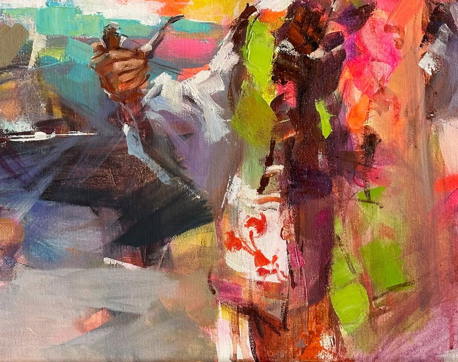 Oil genre painting Woman with a doll Ivan T. - 8