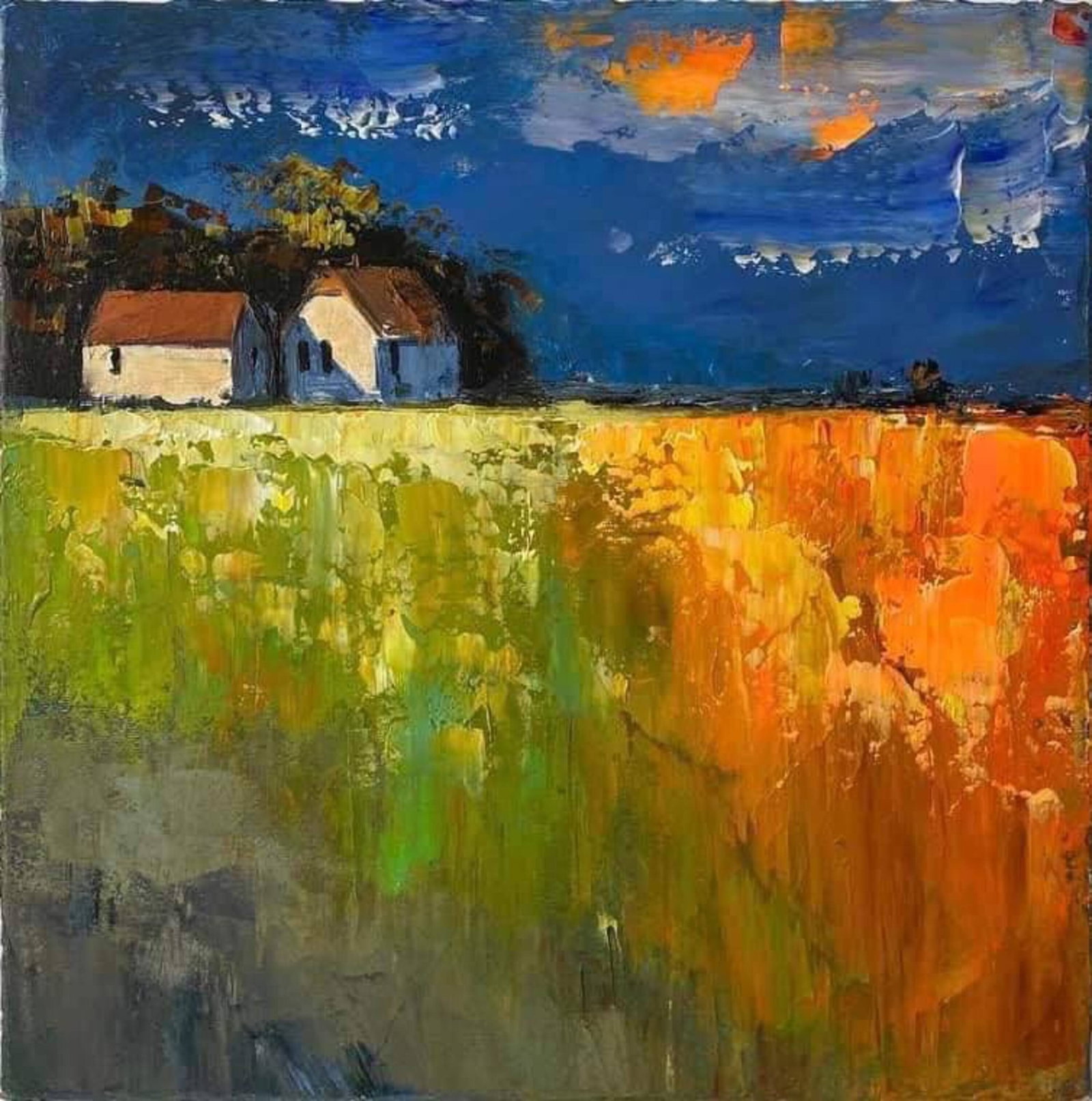 Acrylic painting Warm rainy day Igor Kutsenko: Title: Acrylic painting Warm rainy day Igor Kutsenko Description: 25Kut Painter: Igor Kutsenko Size: 40x40 cm/15,75x15,75 inches Components: Acrylic, canvas Original painting from our collection ERA: