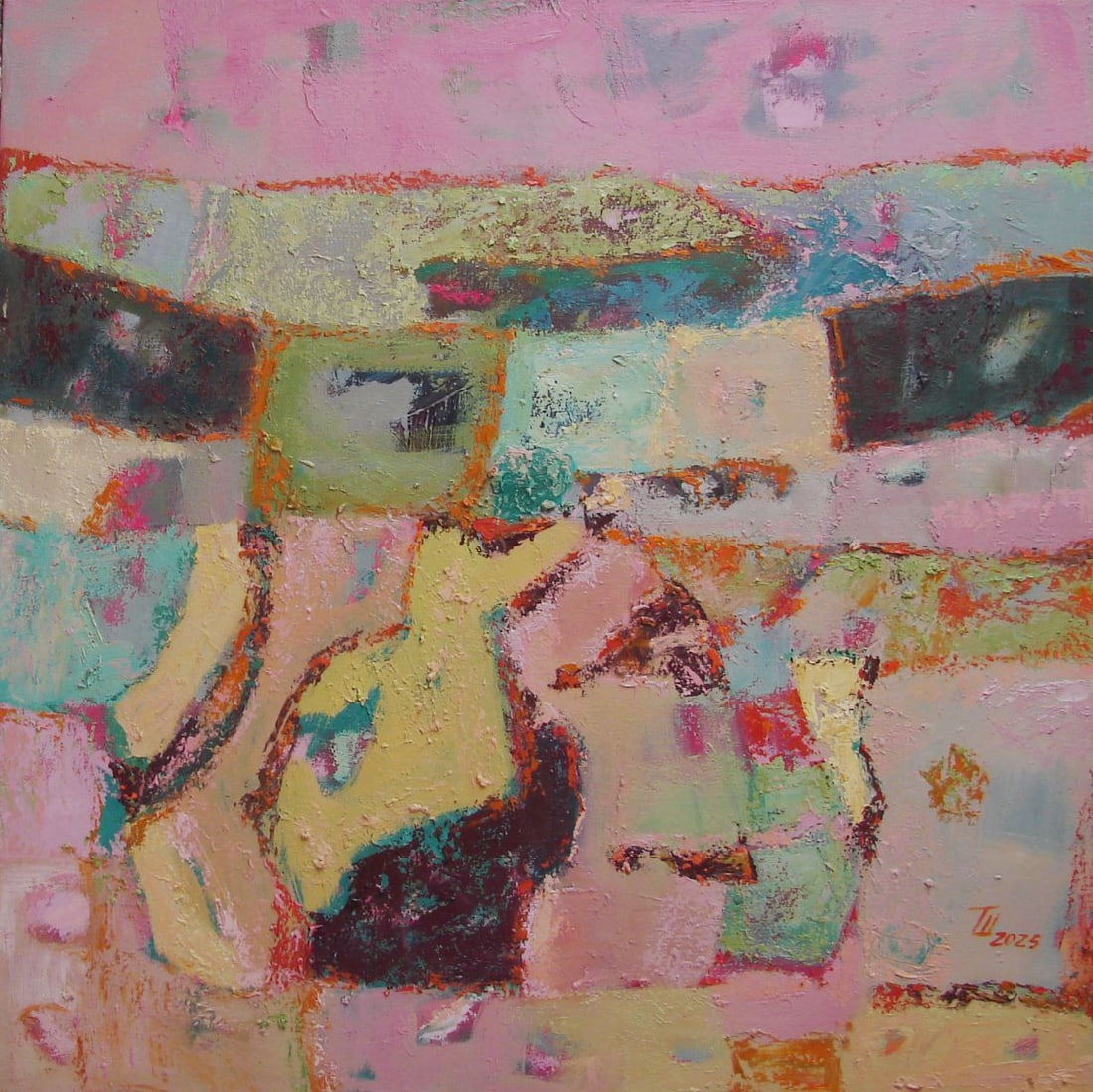 Oil painting Pastel Landscape Tetyana Shulyak: Title: Oil painting Pastel Landscape Tetyana Shulyak Description: 44Sl Painter: Tetyana Shulyak Size: 60x60 cm/23.62x23.62 inches Components: oil, canvas Original painting ERA: 2025 Short