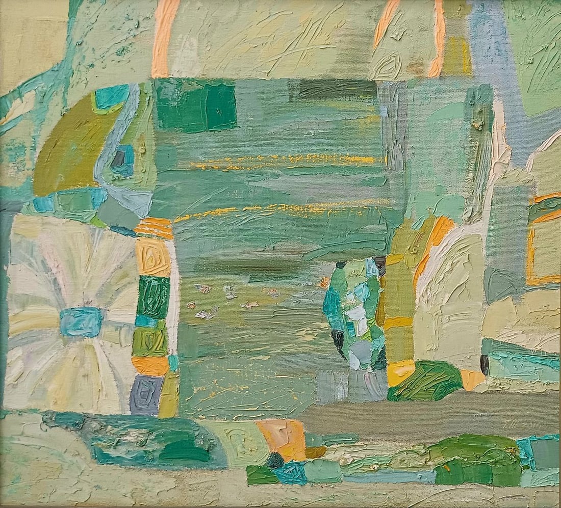 Oil painting Green harmony Tetyana Shulyak: Title: Oil painting Green harmony Tetyana Shulyak Description: 46Sl Painter: Tetyana Shulyak Size: 50x50 cm/19.68x19.68 inches Components: oil, canvas Original painting ERA: 2010 Short