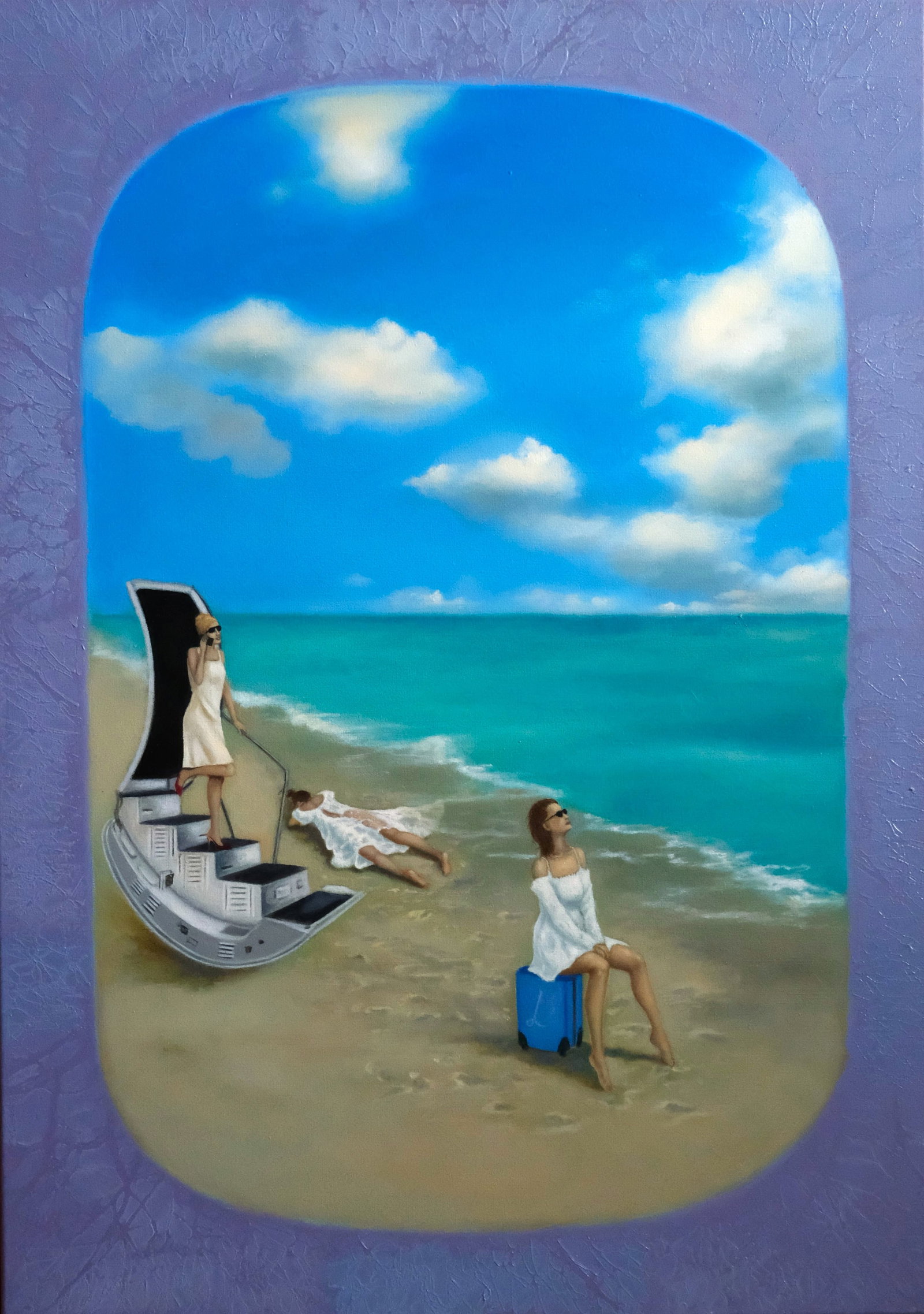 Oil painting Women on the beach Ukrainian painter: Title: Oil painting Women on the beach Ukrainian painter Description: 03Stl Painter: Larysa S. Size: 70x50 cm/ 27.55x19.7 inches Components: oil, canvas Original painting CONDITION: exellent ERA: 2025
