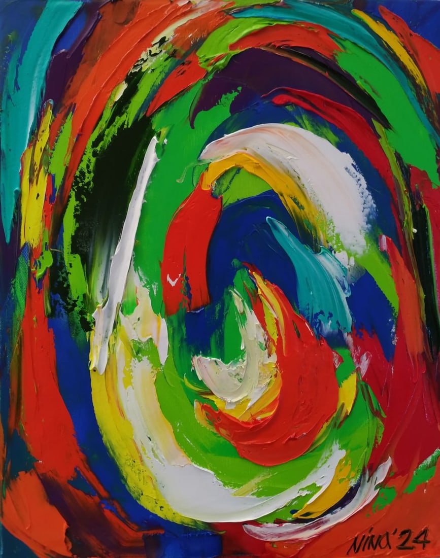 Abstract Oil painting Universe Nina L: Title: Abstract Oil painting Universe Nina L Description: 03Lt Painter: Nina L. Size: 50x40 cm/ 19.68x15.74 inches Components: oil, canvas Original painting CONDITION: exellent ERA: 2024 ARTIST: She