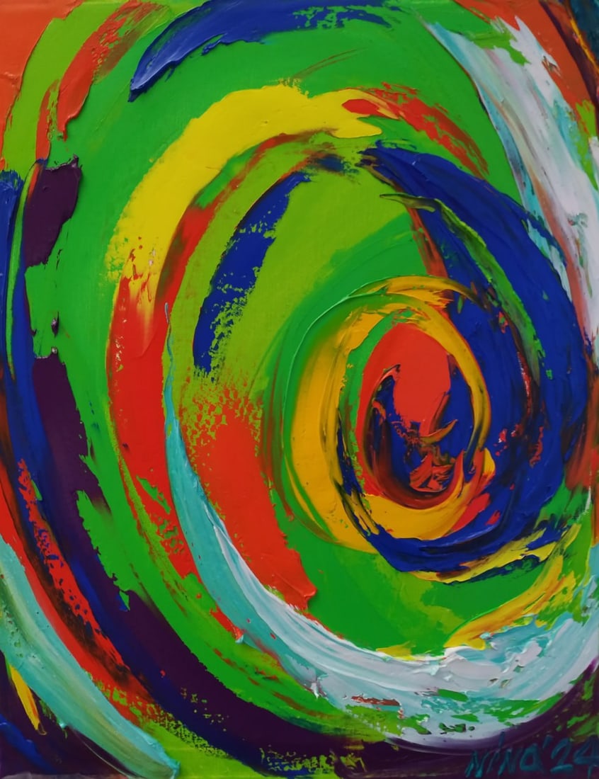 Abstract Oil painting The Universe Nina L: Title: Abstract Oil painting The Universe Nina L Description: 04Lt Painter: Nina L. Size: 50x40 cm/ 19.68x15.74 inches Components: oil, canvas Original painting CONDITION: exellent ERA: 2024 