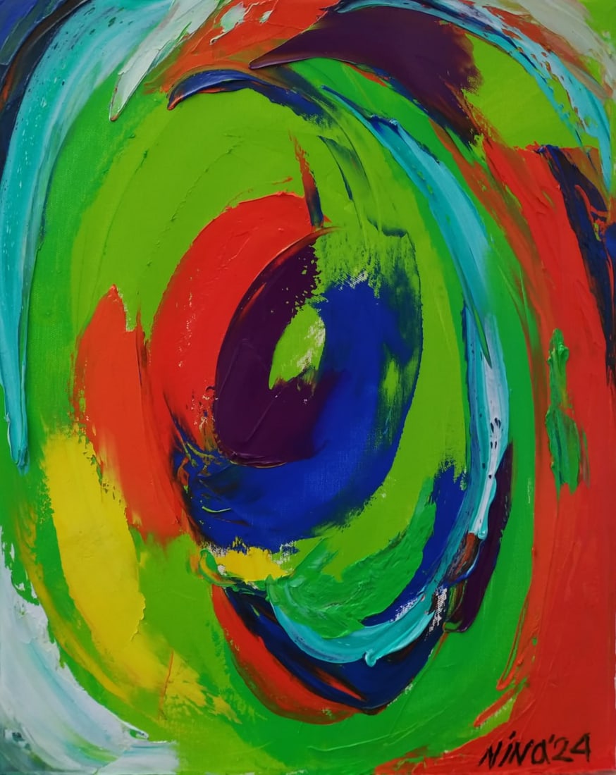 Abstract Oil painting Universe Nina L: Title: Abstract Oil painting Universe Nina L Description: 06Lt Painter: Nina L. Size: 50x40 cm/ 19.68x17.71 inches Components: oil, canvas Original painting CONDITION: exellent ERA: 2024 ARTIST: She