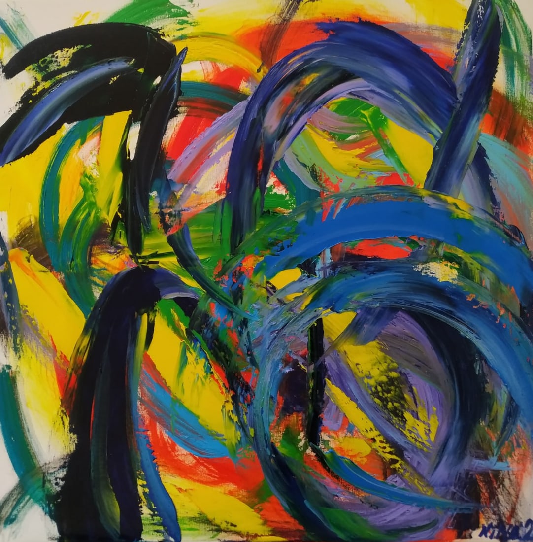 Abstract Oil painting Flight Nina L (1 of 10)