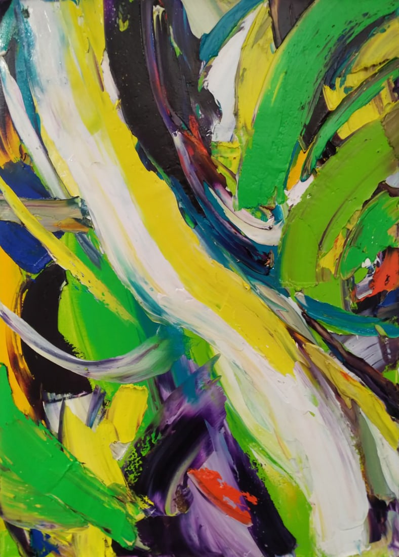 Abstract Oil painting Flow Nina L: Title: Abstract Oil painting Flow Nina L Description: 73Lt Painter: Nina L. Size: 70x50 cm/ 27.55x19.68 inches Components: oil, canvas Original painting CONDITION: exellent ERA: 2023 ARTIST: She was