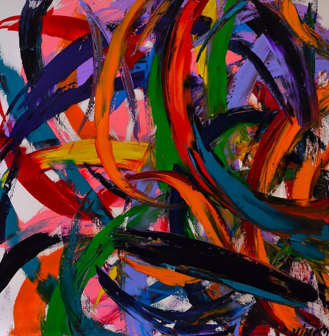 Abstract Oil painting Universe Nina L (1 of 5)