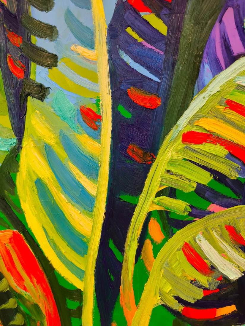 Oil painting Palm leaves Nina L - 10