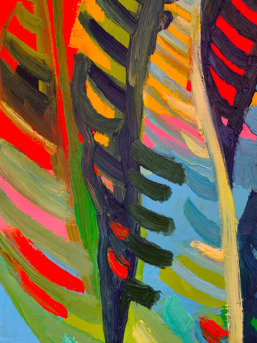 Oil painting Palm leaves Nina L - 11