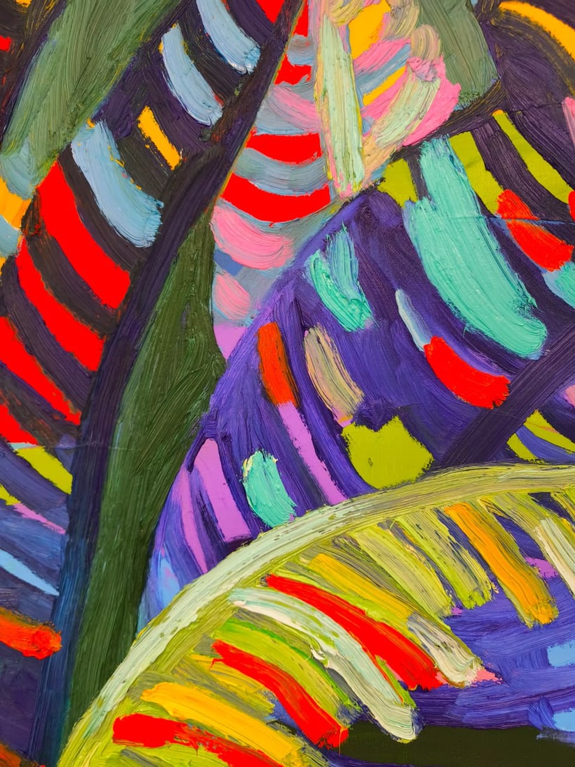 Oil painting Palm leaves Nina L - 12