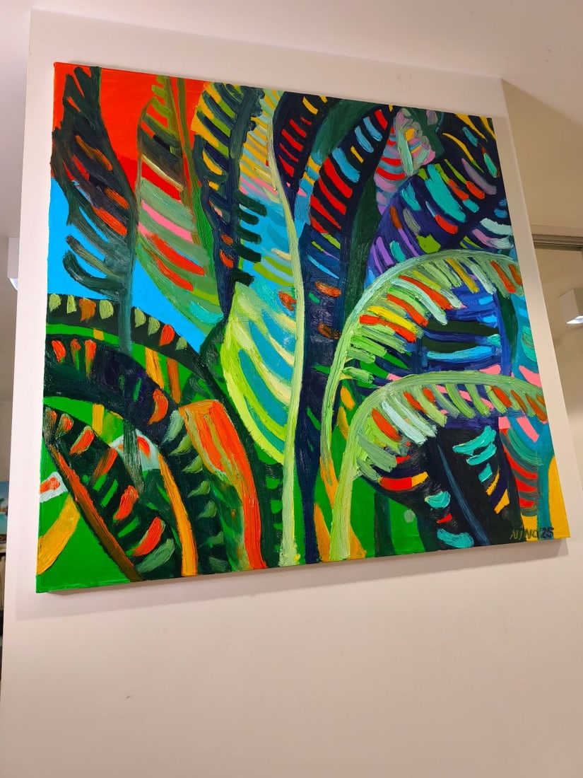 Oil painting Palm leaves Nina L - 2