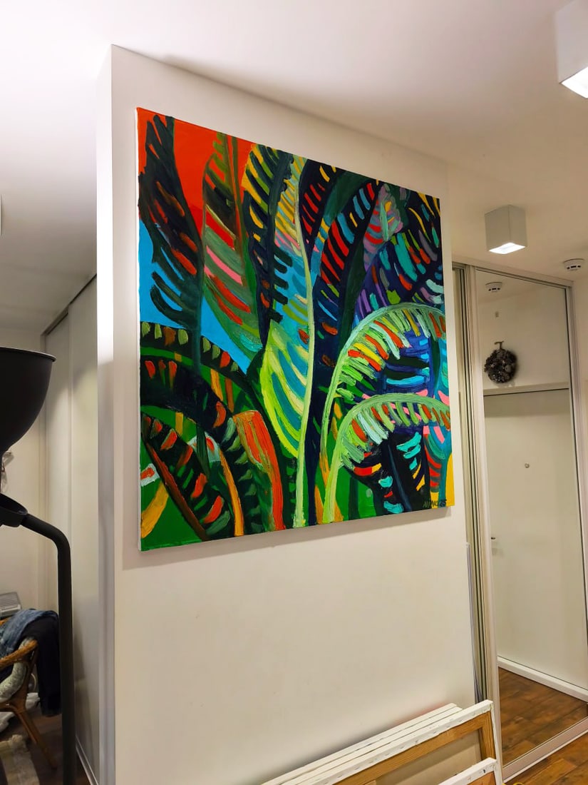 Oil painting Palm leaves Nina L - 3