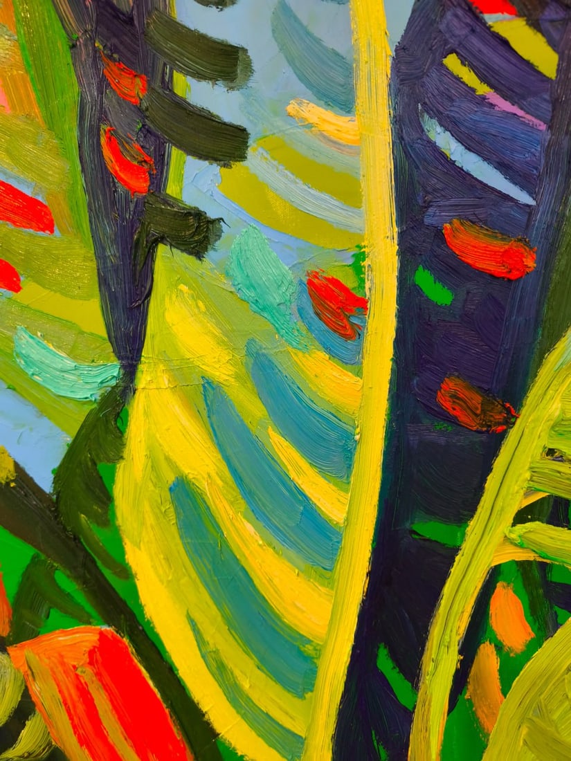 Oil painting Palm leaves Nina L - 4